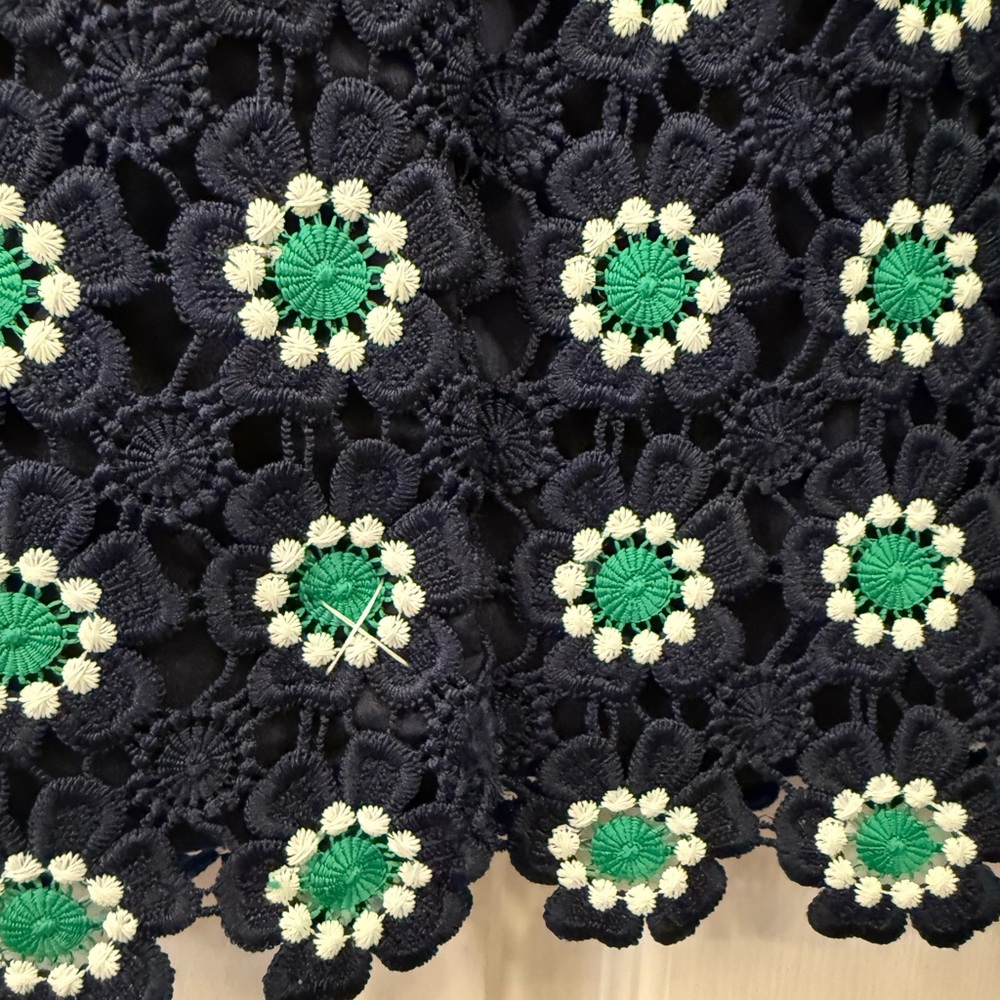 J Crew Green and White Embellished Pencil Skirt - Picture 6 of 11